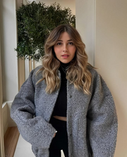 Black Wool Coat for Women, Oversized Wool Blend Jacket with Dropped Shoulders, Warm Winter Outerwear