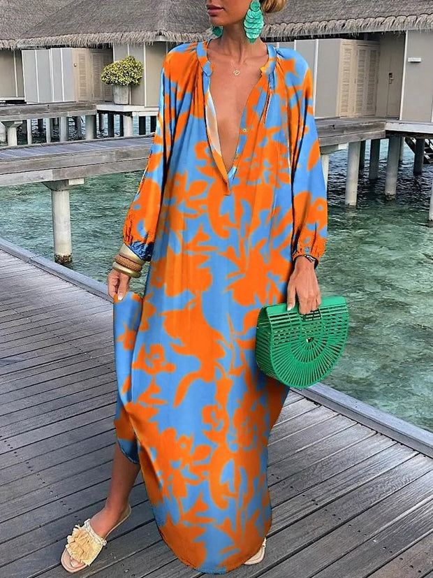 Boho Maxi Dress with High-Quality Polyester Fabric – Perfect for Any Occasion-Cramta