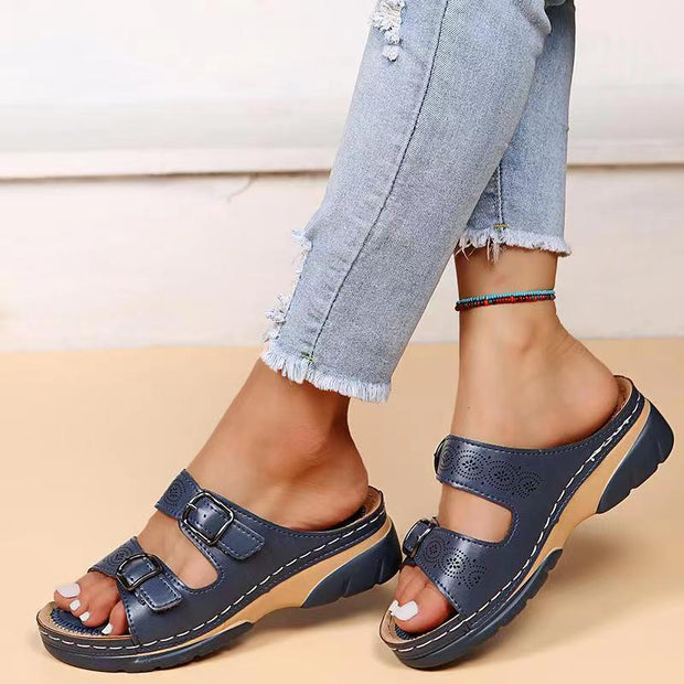 Breathable Women's Sandals with Adjustable Buckles – Orthopedic Supportive Footwear for Comfort and Style-Cramta