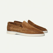 Brown Suede Loafers for Men - Comfortable Slip-On Moc Toe Loafer Shoes