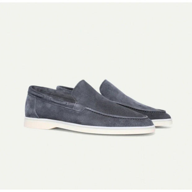 Brown Suede Loafers for Men - Comfortable Slip-On Moc Toe Loafer Shoes
