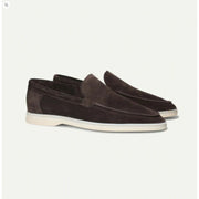 Brown Suede Loafers for Men - Comfortable Slip-On Moc Toe Loafer Shoes