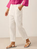 Cropped Linen Pants for Women, Relaxed Fit Lightweight Straight Leg Design - Casual Capris in Off White