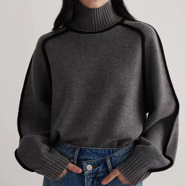 Valmira Turtleneck Sweater – Cozy Ribbed Knit for Effortless Everyday Elegance-Cramta