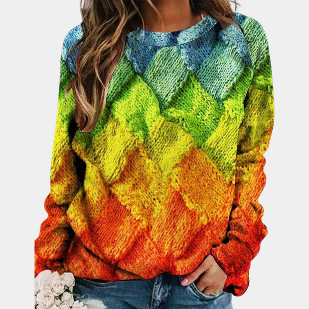 Printed Women's Knitwear - Comfortable Elegance with Bright and Trendy Colors-Cramta