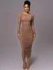 Diagonal Collar Dress in 100% Polyester with Slight Stretch – Elegant and Comfortable Fit-Cramta
