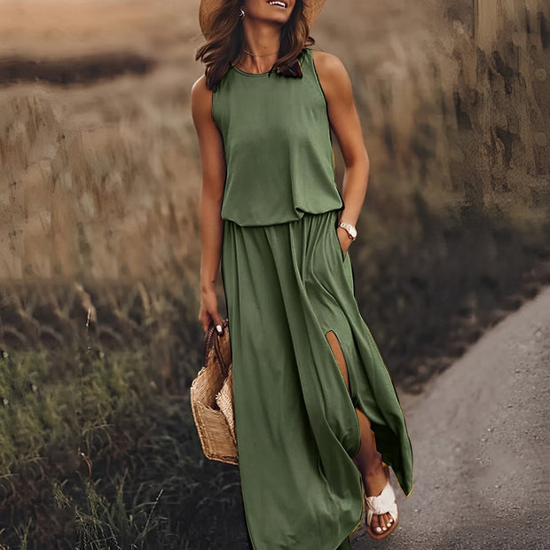Jonna Maxi Dress – Retro Elegance Sleeveless for a Comfortable and Trendy Look-Cramta