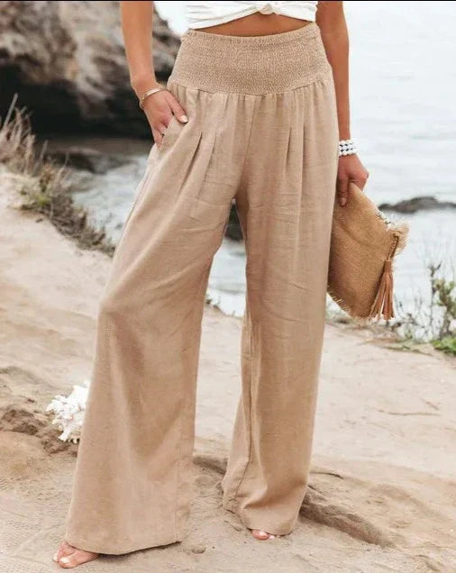 MAYA | Wide Pants with Elastic Waist for Unmatched Comfort and Elegance-Cramta