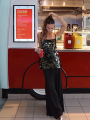 Elegant Anna Sequin Dress for Women – Polyester with Slight Stretch, Available in Multiple Sizes-Cramta