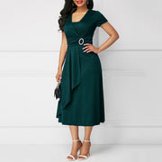 Elegant Asymmetric Long Dress for Women in High-Quality Polyester – Versatile Ladies Dress for Any Occasion-Cramta