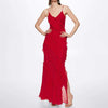 Elegant Backless Maxi Dress with Embellishments – 100% Polyester, Perfect for Any Occasion-Cramta