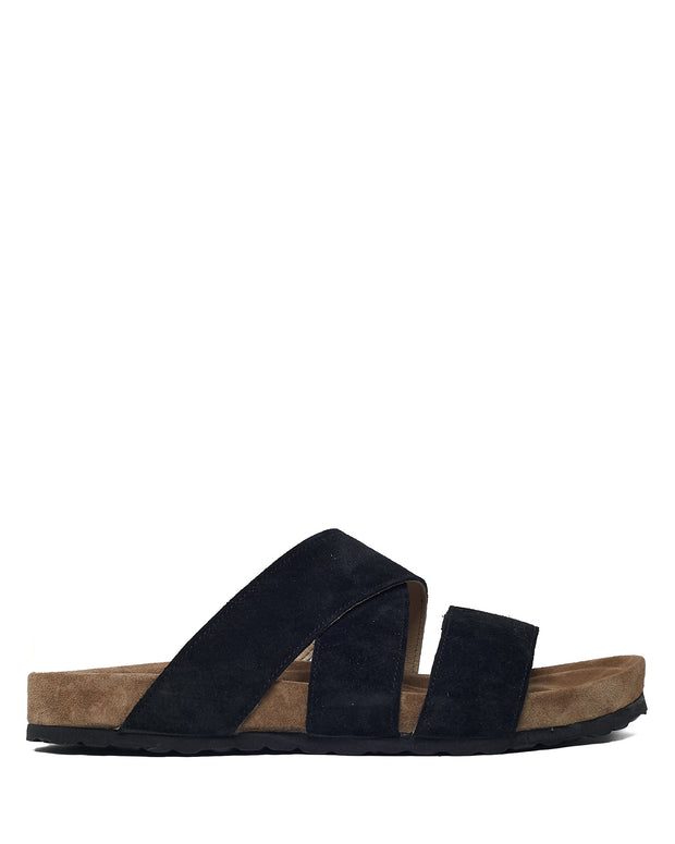 Elegant Black Suede Sandals for Men and Women – Comfortable Lightweight Rubber Sole for Casual Summer Wear