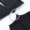 Elegant Diamond Wrap Dress with Rhinestone Detail – Handmade Polyester Fashion-Cramta