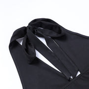 Elegant Diamond Wrap Dress with Rhinestone Detail – Handmade Polyester Fashion-Cramta