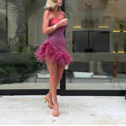 Elegant Glitter Halter Dress in Premium Polyester Blend – Slight Stretch for Comfort-Cramta