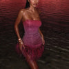 Elegant Glitter Halter Dress in Premium Polyester Blend – Slight Stretch for Comfort-Cramta