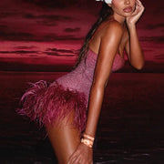 Elegant Glitter Halter Dress in Premium Polyester Blend – Slight Stretch for Comfort-Cramta