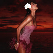 Elegant Glitter Halter Dress in Premium Polyester Blend – Slight Stretch for Comfort-Cramta