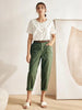 Elegant Linen Short-Sleeved Women's Top with Relaxed Fit and Button Down Design – Casual Blouse for Women