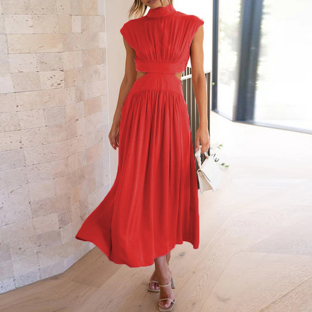 Elegant Long Maxi Dress with Embellishments – 100% Polyester, Perfect for Any Occasion-Cramta