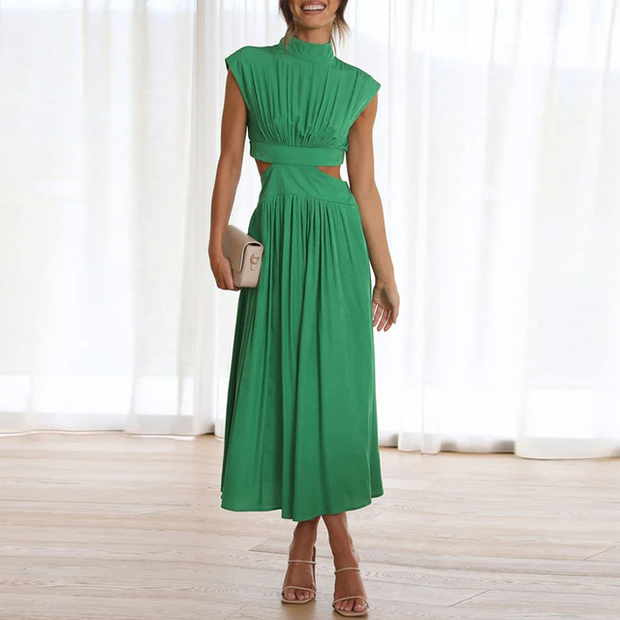 Elegant Long Maxi Dress with Embellishments – 100% Polyester, Perfect for Any Occasion-Cramta