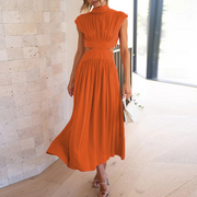 Elegant Long Maxi Dress with Embellishments – 100% Polyester, Perfect for Any Occasion-Cramta