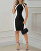 Elegant Midi Dress in 100% Polyester – Perfect for Any Occasion-Cramta