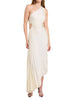 Elegant One-Shoulder Pleated Maxi Dress for Women - Lightweight Long Dress for Summer Events-Cramta