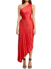 Elegant One-Shoulder Pleated Maxi Dress for Women - Lightweight Long Dress for Summer Events-Cramta