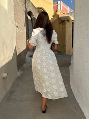 Elegant Polyester Dress with Slight Stretch – Available in Multiple Sizes-Cramta
