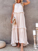 Elegant Ruffle Women's Dress – High-Quality Polyester Summer Cocktail Dress for Formal Occasions, Available in Multiple Sizes-Cramta