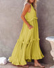 Elegant Ruffle Women's Dress – High-Quality Polyester Summer Cocktail Dress for Formal Occasions, Available in Multiple Sizes-Cramta
