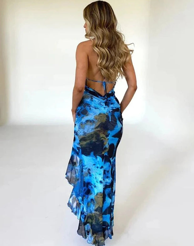 Elegant Ruffles Dress in 100% Polyester – Perfect for Any Occasion-Cramta