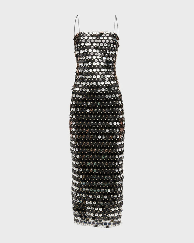 Elegant Sequin Dress for Women - Medium Stretch Polyester and Acetate-Cramta