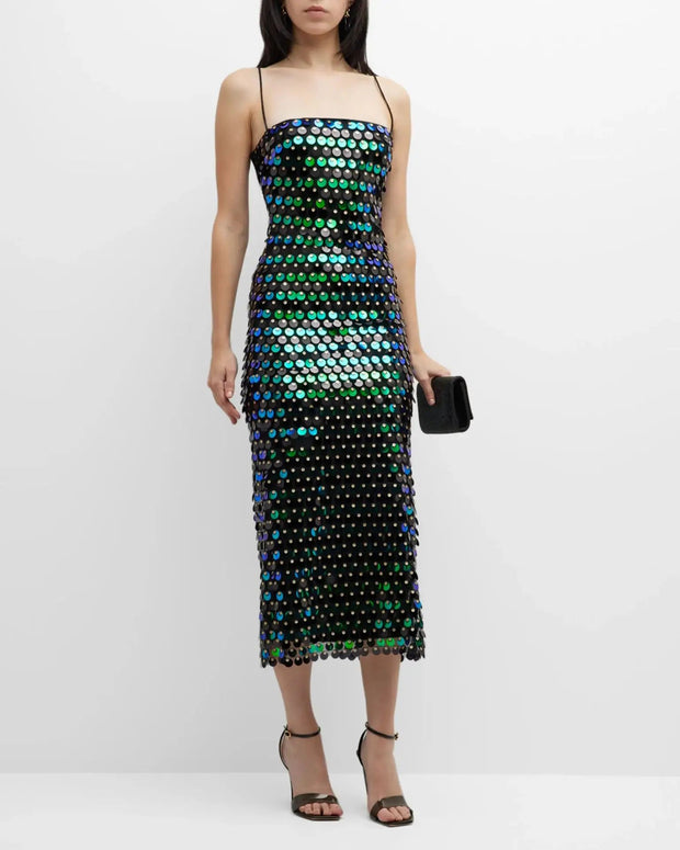 Elegant Sequin Dress for Women - Medium Stretch Polyester and Acetate-Cramta