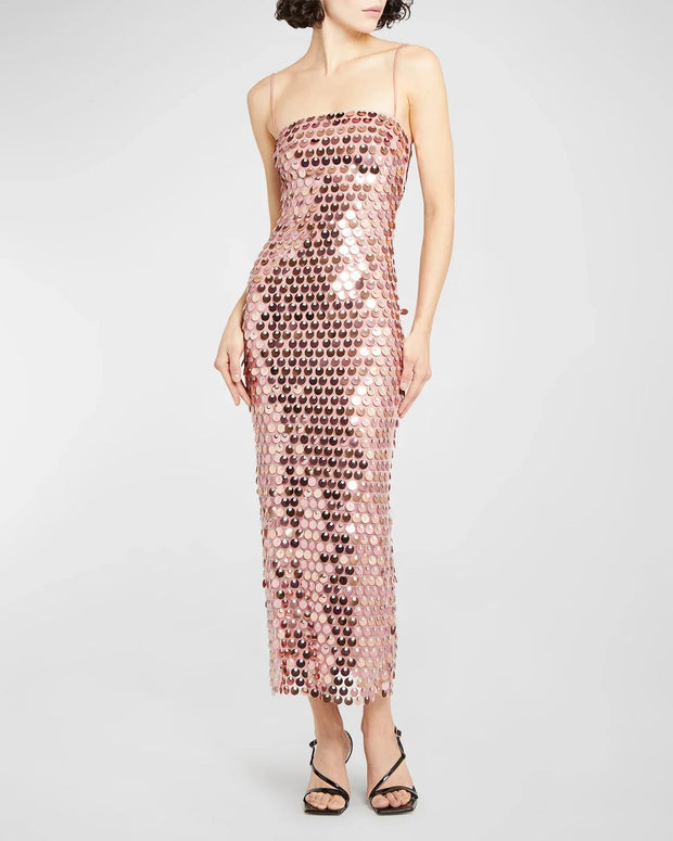 Elegant Sequin Dress for Women - Medium Stretch Polyester and Acetate-Cramta