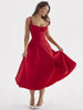 Elegant Sleeveless Midi Dress for Women – 100% Polyester, Perfect for Any Occasion-Cramta