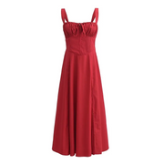 Elegant Sleeveless Midi Dress for Women – 100% Polyester, Perfect for Any Occasion-Cramta