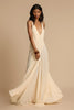 Elegant Women's Black Maxi Dress with Plunging V-Neckline and Open-Back Design – Size M