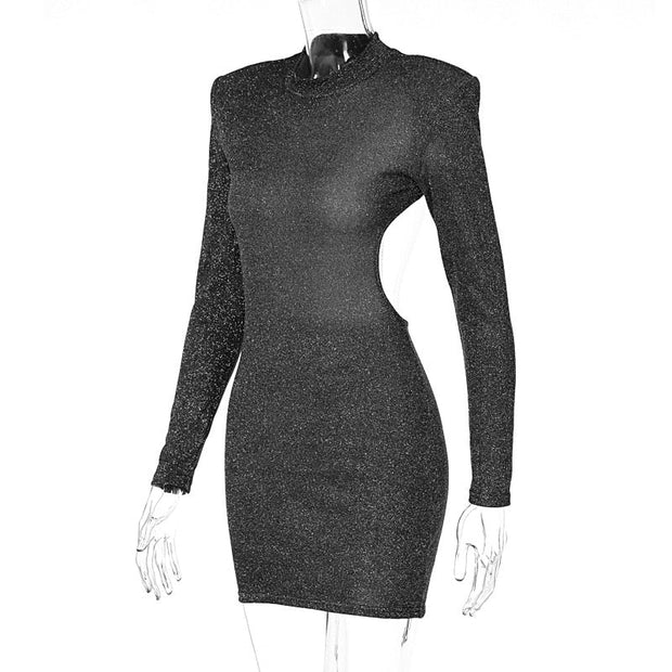 Elegant Women's Cocktail Dress with Chain Detailing – Stylish Polyester Evening Party Dress in Multiple Sizes-Cramta