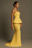 Elegant Women's Strapless Maxi Dress in Black – Size M, 100% Polyester