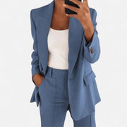 Elegant Women's Suit – Tailored Two-Piece Pant Suit with Blazer and Trousers for Modern Sophistication