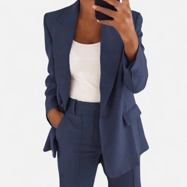 Elegant Women's Suit – Tailored Two-Piece Pant Suit with Blazer and Trousers for Modern Sophistication