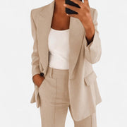 Elegant Women's Suit – Tailored Two-Piece Pant Suit with Blazer and Trousers for Modern Sophistication