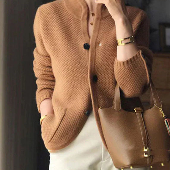 Elegant Womens Blazer – Tailored Fit, Soft Knit Polyester, Versatile for Work and Casual Outings