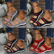 Ergonomic Women's Comfort Sandals – Black, Size 8 with Supportive Design