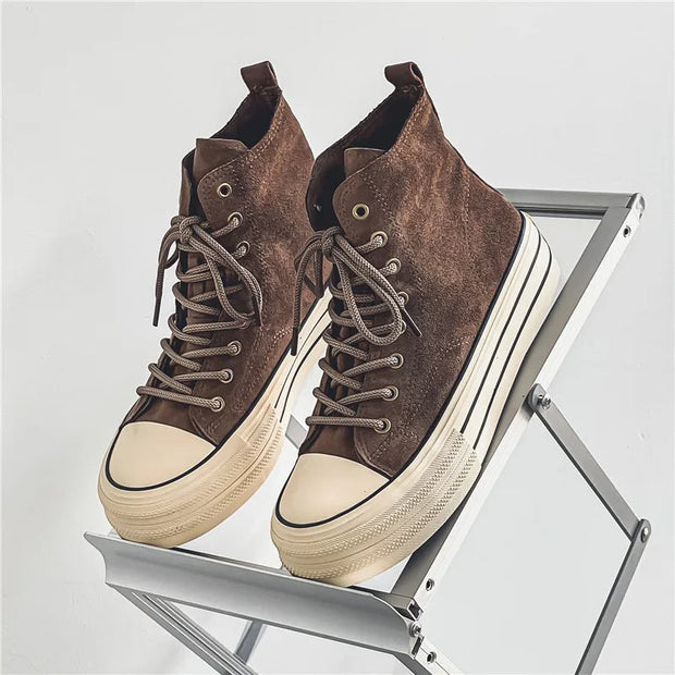 Aurelia Leather – High-top suede sneakers with platform sole for an elegant look and ultimate comfort-Cramta