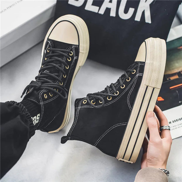 Aurelia Leather – High-top suede sneakers with platform sole for an elegant look and ultimate comfort-Cramta