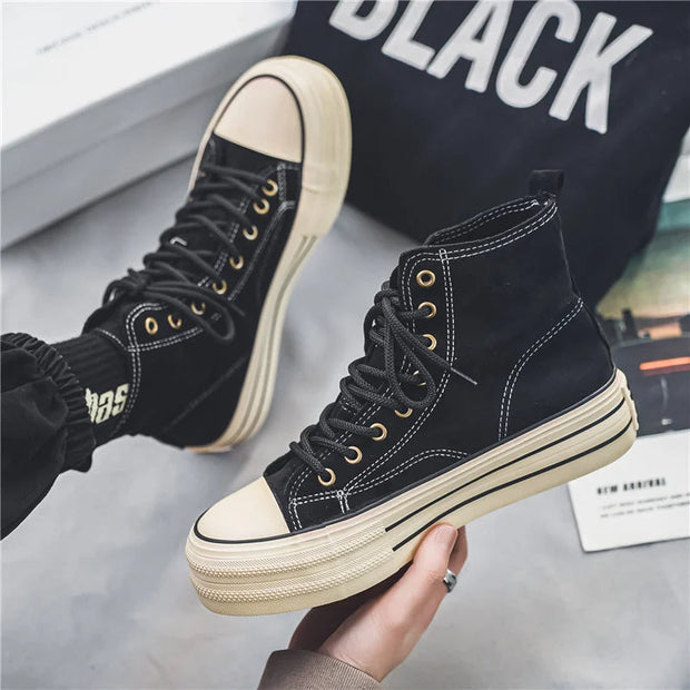 Aurelia Leather – High-top suede sneakers with platform sole for an elegant look and ultimate comfort-Cramta