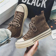 Aurelia Leather – High-top suede sneakers with platform sole for an elegant look and ultimate comfort-Cramta